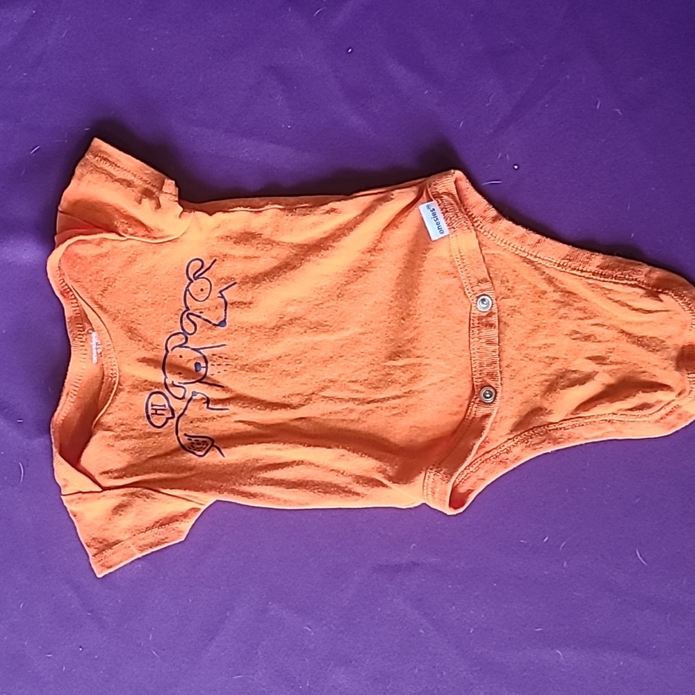 0-3 orange onsie
